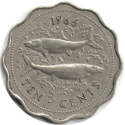 Багамские острова 10 центов 1966 год