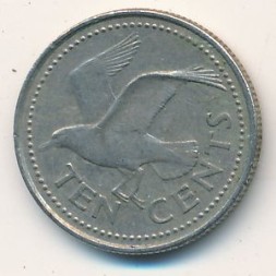Барбадос 10 центов 1989 год