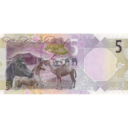 Катар 5 риалов 2022 год - Лошади, верблюд, антилопы UNC