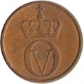 Норвегия 1 эре 1963 год - Король Улаф V. Белка