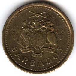 Монета Барбадос 5 центов 2008 год