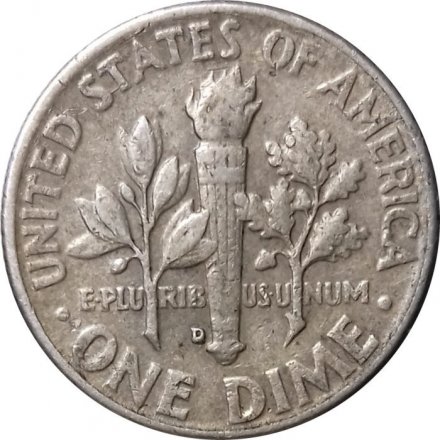 США 1 дайм (10 центов) 1962 год - Рузвельт (D)