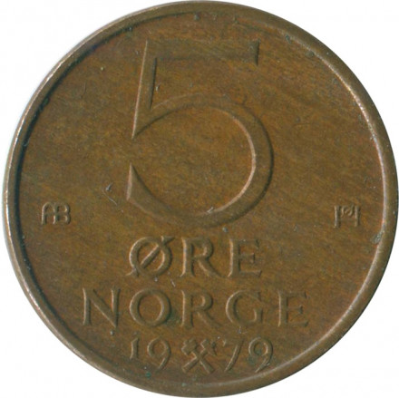 Норвегия 5 эре 1979 год