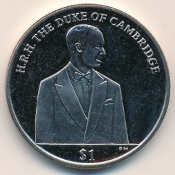 Виргинские острова 1 доллар 2012 год - Герцог Кембриджский