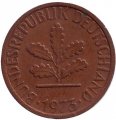 ФРГ 1 пфенниг 1973 год (D)