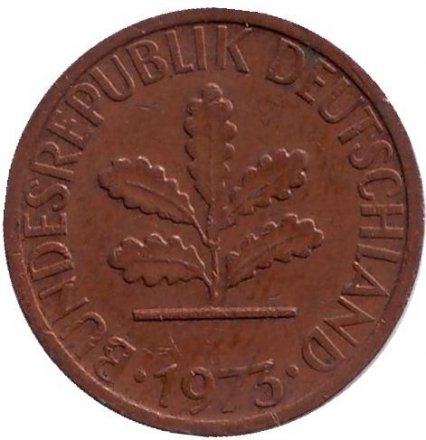 ФРГ 1 пфенниг 1973 год (D)