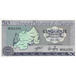 Руанда 50 франков 1976 год - UNC