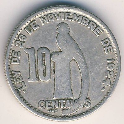 Гватемала 10 сентаво 1945 год