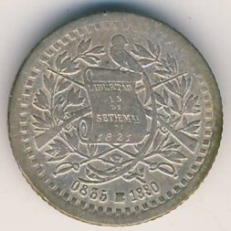 Гватемала 1/2 реала 1880 год
