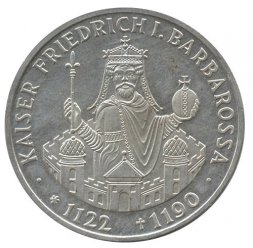 ФРГ 10 марок 1990 год - 800 лет со дня смерти Фридриха I Барбаросса
