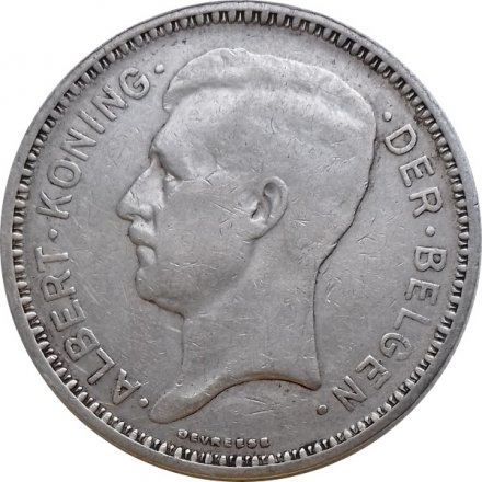 Бельгия 20 франков 1934 год (DER BELGEN)
