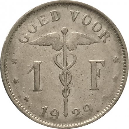 Бельгия 1 франк 1929 год BELGIE