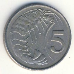 Каймановы острова 5 центов 1990 год
