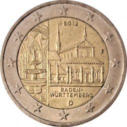 Германия 2 евро 2013 год - Федеральная земля Баден-Вюртемберг (F)