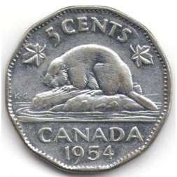 Канада 5 центов 1954 год