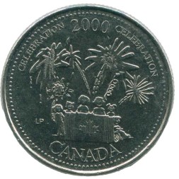 Канада 25 центов 2000 год - Миллениум. Торжества
