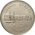 Канада 25 центов 1992 год - Квебек