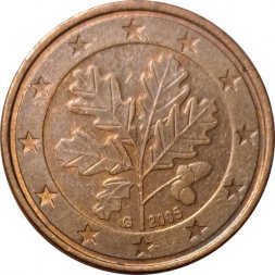 Германия 5 евроцентов 2005 год (G)