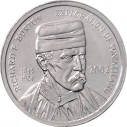 Сомалиленд 5 шиллингов 2002 год - Ричард Френсис Бёртон