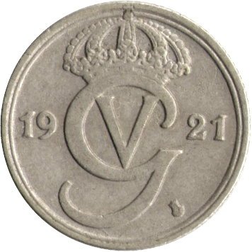 Швеция 10 эре 1921 год