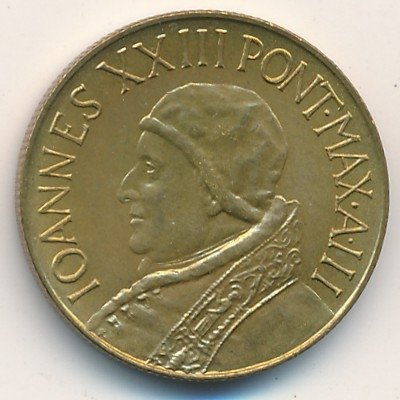 Ватикан 20 лир 1961 год