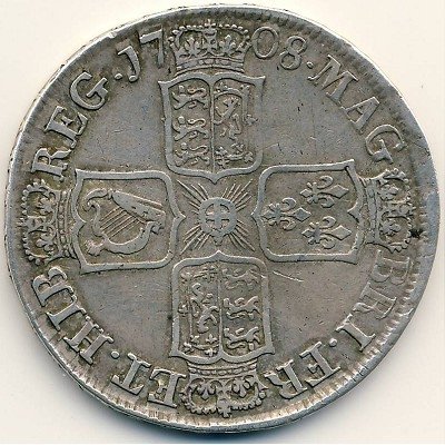 Великобритания 1/2 кроны 1708 год