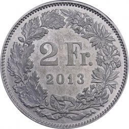 Швейцария 2 франка 2013 год