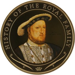 Острова Кука 1 доллар 2009 год - История королевской семьи - Генрих VIII