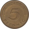 ФРГ 5 пфеннигов 1987 год (F)