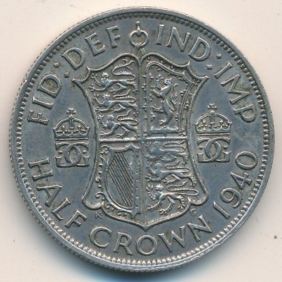 Великобритания 1/2 кроны 1940 год
