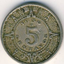 Мексика 5 сентаво 1936 год
