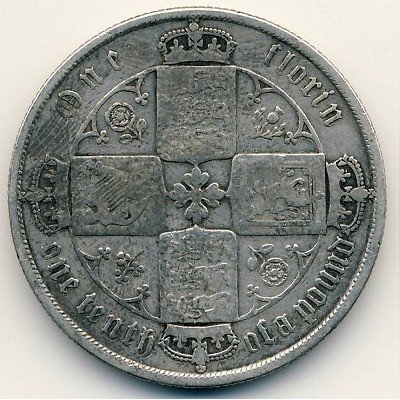 Великобритания 2 шиллинга (1 флорин) 1873 год