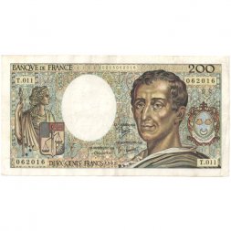 Франция 200 франков 1982 год - Барон Монтескье Шарль Луи. Шато-де-Ла Бред - VF