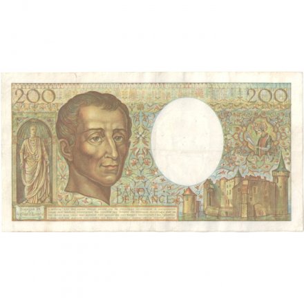 Франция 200 франков 1982 год - Барон Монтескье Шарль Луи. Шато-де-Ла Бред - VF