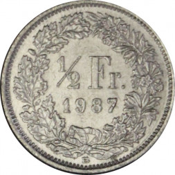 Швейцария 1/2 франка 1987 год
