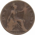 Великобритания 1 пенни 1896 год (бронза, коричневый цвет)