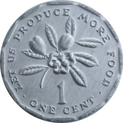 Ямайка 1 цент 1990 год