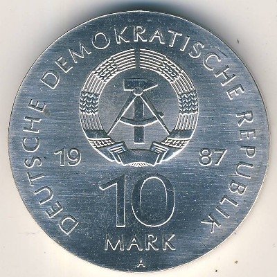 ГДР 10 марок 1987 год