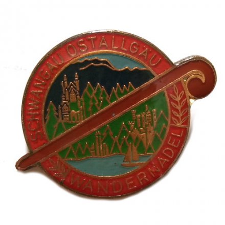 Значок Schwangau Ostallgau. Wandernadel. Швангау. Восточный Алльгой. Туризм, тяжелый