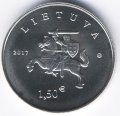 Литва 1,5 евро 2017 год - Литовская гончая и Жемайтская лошадь