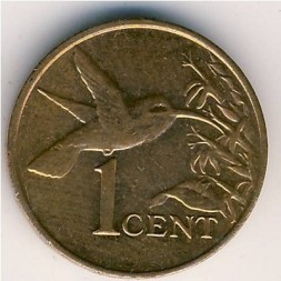 Монета Тринидад и Тобаго 1 цент 1999 год - Колибри
