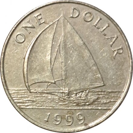 Бермудские острова 1 доллар 1999 год - Парусник