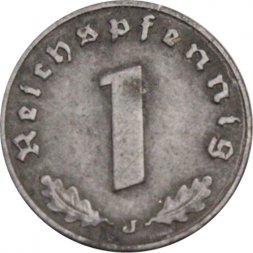 Третий Рейх 1 рейхспфенниг 1941 год (J)