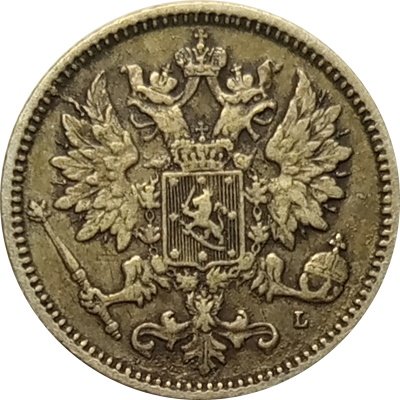 Финляндия 25 пенни 1894 год - Александр III - XF