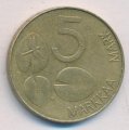 Финляндия 5 марок 1992 год - Кольчатая нерпа