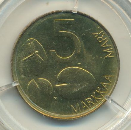 Финляндия 5 марок 1992 год - Кольчатая нерпа