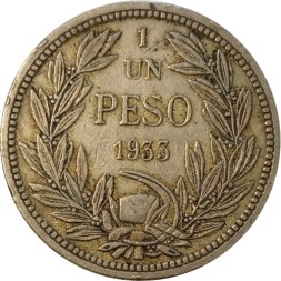 Чили 1 песо 1933 год