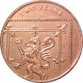Великобритания 2 пенса 2015 год (Портрет королевы с инициалами &quot;IRB&quot;)
