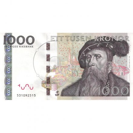 Швеция 1000 крон 2005 год - Портрет короля Густава I UNC