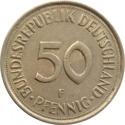 ФРГ 50 пфеннигов 1977 год (F)